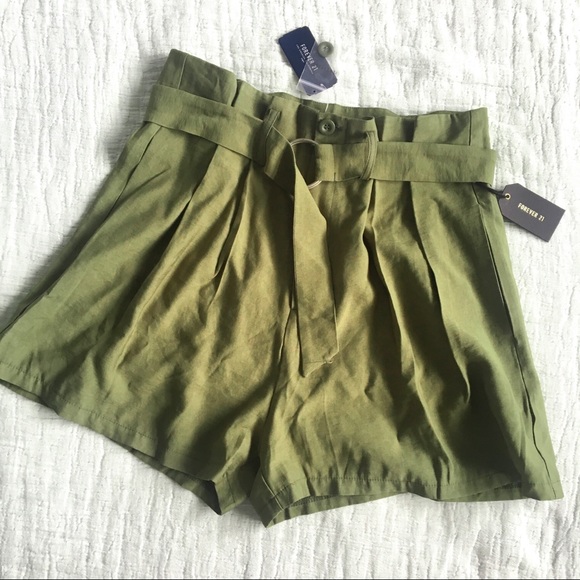 Forever 21 Pants - High Waisted Belted Shorts